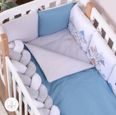 Дитячий постільний комплект Baby Veres Scandi blue (6 одиниць) сатин та велюр